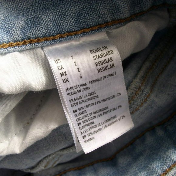 AE - Hi Rise Distressed Jeggings Two Tone Denim - Picture 10 of 10